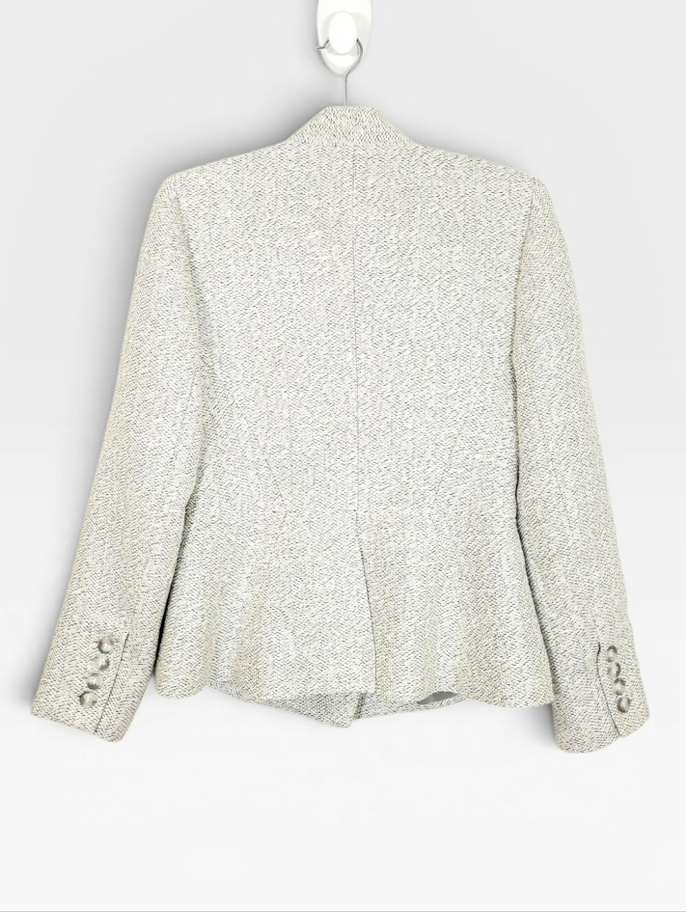 THE FOLD LONDON Fernsbury Italian Tweed Asymmetric Double Breasted Wrap Blazer 8 - Picture 4 of 10